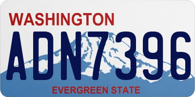 WA license plate ADN7396