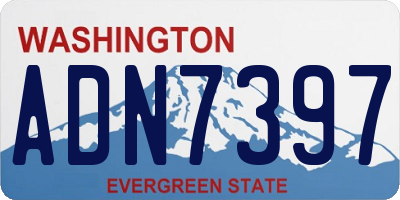 WA license plate ADN7397