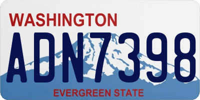 WA license plate ADN7398