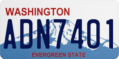 WA license plate ADN7401