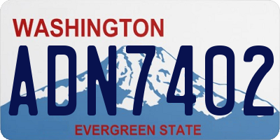 WA license plate ADN7402