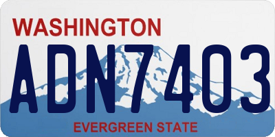 WA license plate ADN7403