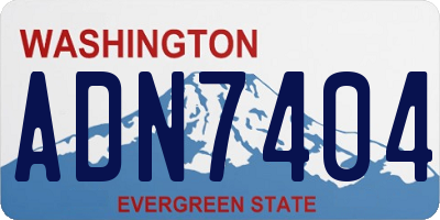 WA license plate ADN7404