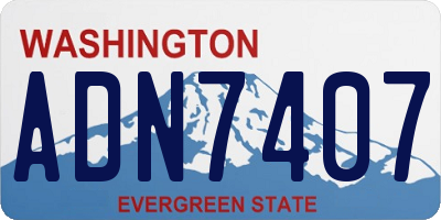 WA license plate ADN7407