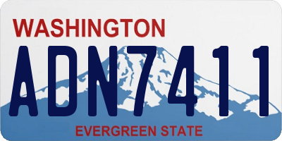 WA license plate ADN7411