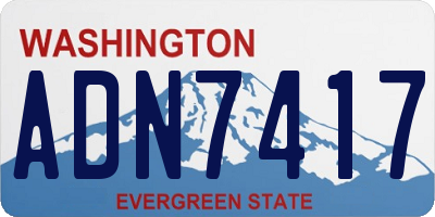 WA license plate ADN7417
