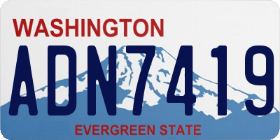 WA license plate ADN7419