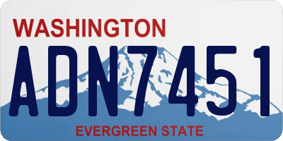 WA license plate ADN7451