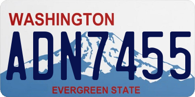 WA license plate ADN7455