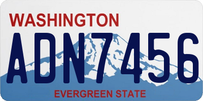 WA license plate ADN7456