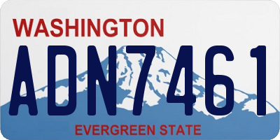 WA license plate ADN7461