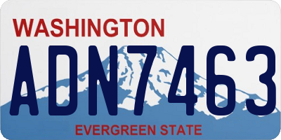 WA license plate ADN7463