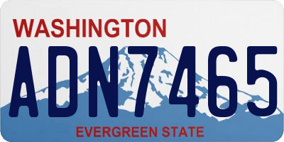 WA license plate ADN7465