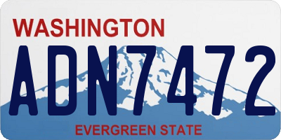 WA license plate ADN7472