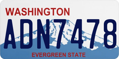 WA license plate ADN7478