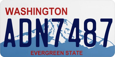WA license plate ADN7487