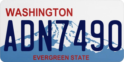 WA license plate ADN7490