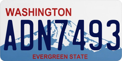WA license plate ADN7493