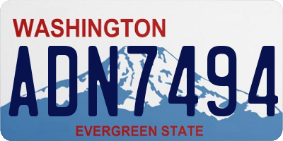 WA license plate ADN7494