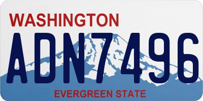 WA license plate ADN7496