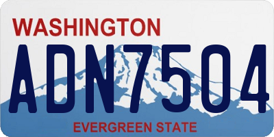 WA license plate ADN7504