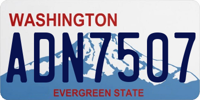 WA license plate ADN7507