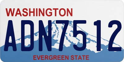 WA license plate ADN7512