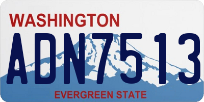 WA license plate ADN7513