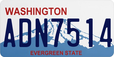 WA license plate ADN7514