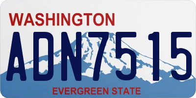 WA license plate ADN7515