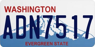 WA license plate ADN7517