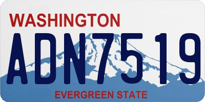 WA license plate ADN7519