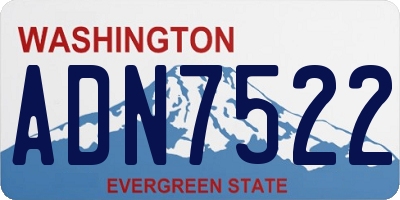 WA license plate ADN7522