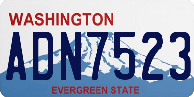 WA license plate ADN7523