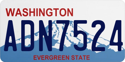 WA license plate ADN7524