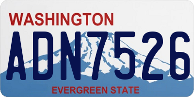 WA license plate ADN7526
