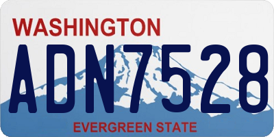 WA license plate ADN7528