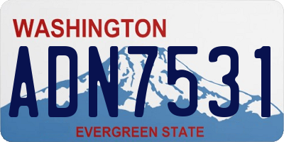 WA license plate ADN7531