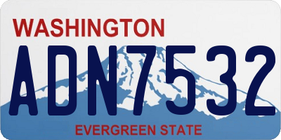 WA license plate ADN7532