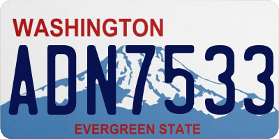 WA license plate ADN7533