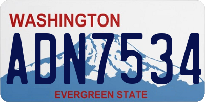 WA license plate ADN7534