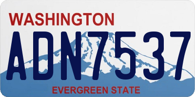 WA license plate ADN7537