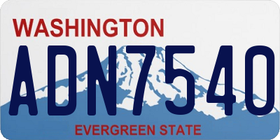 WA license plate ADN7540