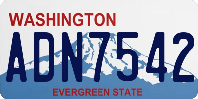 WA license plate ADN7542