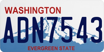 WA license plate ADN7543