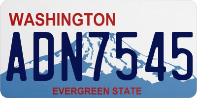 WA license plate ADN7545