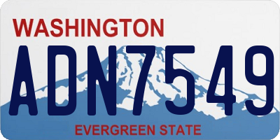 WA license plate ADN7549