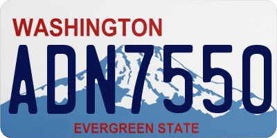 WA license plate ADN7550