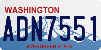 WA license plate ADN7551