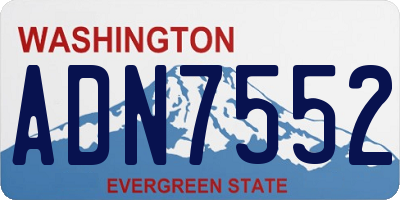 WA license plate ADN7552